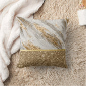 エレガントスタイリッシュ金ゴールドグリッター クッション (ブランケット)