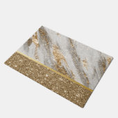 エレガントスタイリッシュ金ゴールドグリッター ドアマット (アングル)