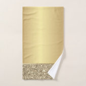 エレガントスタイリッシュ金ゴールドグリッター バスタオルセット (ハンドタオル)
