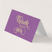 エレガントスタイリッシュ金ゴールドサンキューカード 名刺 (正面)