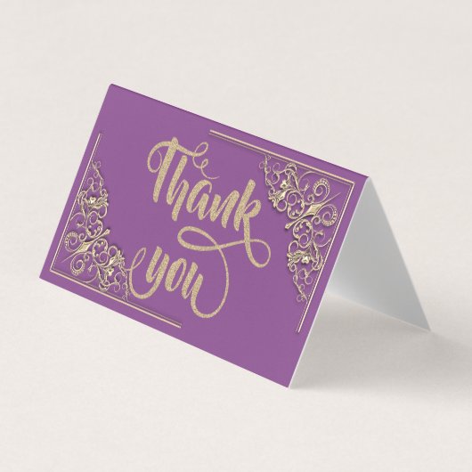 エレガントスタイリッシュ金ゴールドサンキューカード 名刺 (正面)