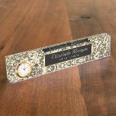 エレガントスタイリッシュ金ゴールドシーケンス,フレーム デスクネームプレート (側面)