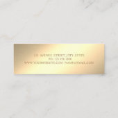 エレガントスタイリッシュ金ゴールドダイアモンズツリーシルエット スキニー名刺 (裏面)