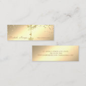 エレガントスタイリッシュ金ゴールドダイアモンズツリーシルエット スキニー名刺 (正面/裏面)