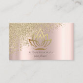 エレガントスタイリッシュ金ゴールドダイアモンズロータスバラ金ゴールド 名刺 (正面)