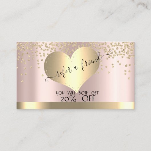 エレガントスタイリッシュ金ゴールドハートバラ金ゴールド 紹介カード (正面)