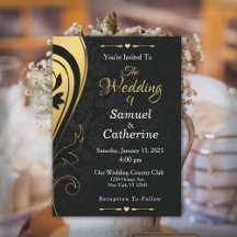 エレガントスタイリッシュ金ゴールドブラック結婚デコカスタムズ