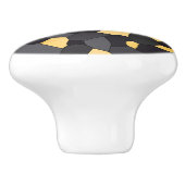 エレガントスタイリッシュ金ゴールド灰色と黒モザイク セラミックノブ (側面)