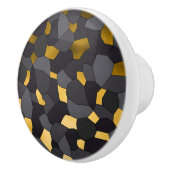 エレガントスタイリッシュ金ゴールド灰色と黒モザイク セラミックノブ (右)