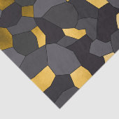 エレガントスタイリッシュ金ゴールド灰色と黒モザイク 薄葉紙 (詳細)