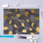 エレガントスタイリッシュ金ゴールド灰色と黒モザイク 薄葉紙 (クラフト)