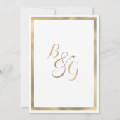 エレガントスタイリッシュ金ゴールド結婚枠 招待状 (裏面)