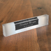 エレガントスタイリッシュ金ゴールド デスクネームプレート (側面)