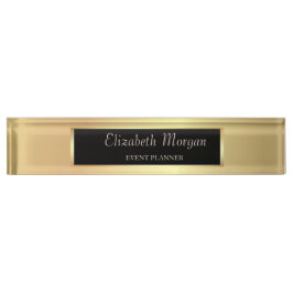 エレガントスタイリッシュ金ゴールド デスクネームプレート