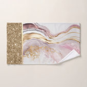 エレガントスタイリッシュ金ゴールド バスタオルセット (ハンドタオル)