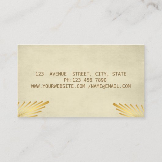エレガントスタイリッシュ金ゴールド 名刺 (裏面)