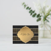 エレガントスタイリッシュ金ゴールド、黒、ダイヤモンド 割引カード (スタンド正面)