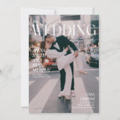 エレガントスタイリッシュ雑誌表紙結婚 招待状 (正面)