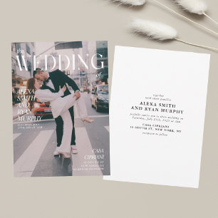 エレガントスタイリッシュ雑誌表紙結婚 招待状