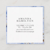 エレガントスタイリッシュ青大理石金ゴールドプロフェッショナル スクエア名刺 (裏面)