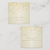 エレガントスタイリッシュ シンプル フェイクゴールドコンフェッティ スクエア名刺 (正面/裏面)