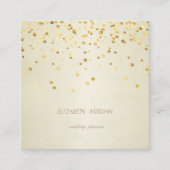 エレガントスタイリッシュ シンプル フェイクゴールドコンフェッティ スクエア名刺 (正面)