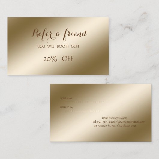 エレガントスタイリッシュ，光沢のある紹介カード 紹介カード (正面/裏面)