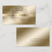 エレガントスタイリッシュ，光沢，フェイク金ゴールド紹介カード 紹介カード (正面/裏面)