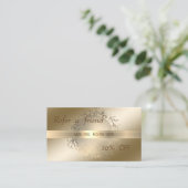 エレガントスタイリッシュ，光沢，フェイク金ゴールド紹介カード 紹介カード (スタンド正面)