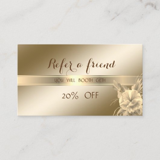 エレガントスタイリッシュ，光沢，花の紹介カード 紹介カード (正面)