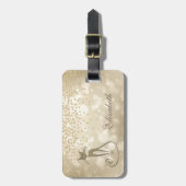 エレガントスタイリッシュ《写真》ぼけ味箔コンフェッティダイヤモンド ラゲッジタグ (正面縦)