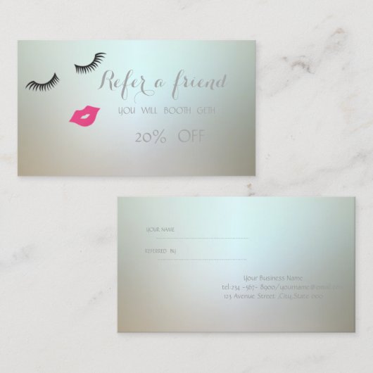 エレガントスタイリッシュ，発疹，唇の紹介カード 紹介カード (正面/裏面)