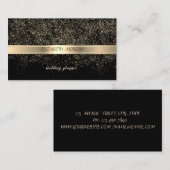 エレガントスタイリッシュ，黒，金ゴールド紙吹雪 名刺 (正面/裏面)