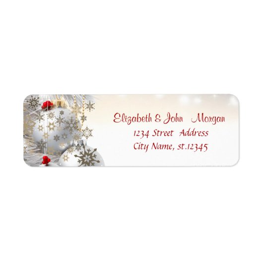 エレガントスタイリッシュChristmas Balls金ゴールド ラベル (正面)