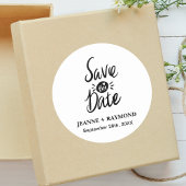 エレガントスタイリッシュCustom Wedding日付の保存 ラウンドシール