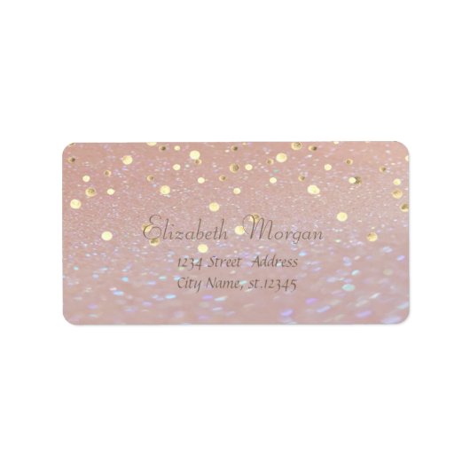 エレガントスタイリッシュFuxゴールドフォイル紙吹雪 ラベル (正面)