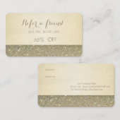 エレガントスタイリッシュGlittery Referral Card 紹介カード (正面/裏面)