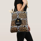エレガントスタイリッシュLeopard Print Crown パーソナライズされた トートバッグ (クローズアップ)