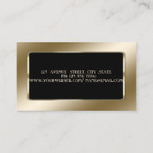 エレガントスタイリッシュLuxury,モダン Black Frame 名刺 (裏面)