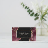 エレガントスタイリッシュLuxury,モダン Burgundy Agate 名刺 (スタンド正面)
