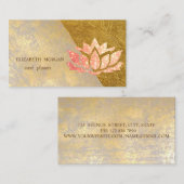 エレガントスタイリッシュProfessionalフェイク、金ゴールドLotus 名刺 (正面/裏面)