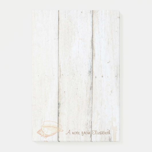 エレガントスタイリッシュWood Texture、Seashell ポストイット (正面)