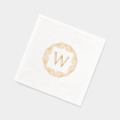 エレガントスタイルアールデコ枠クラシック付きモノグラム 箔ナプキン (左)