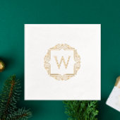 エレガントスタイルアールデコ枠クラシック付きモノグラム 箔ナプキン