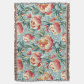 エレガントスタイルビクトリアンフローラペニーズチューリップ スローブランケット (正面縦)