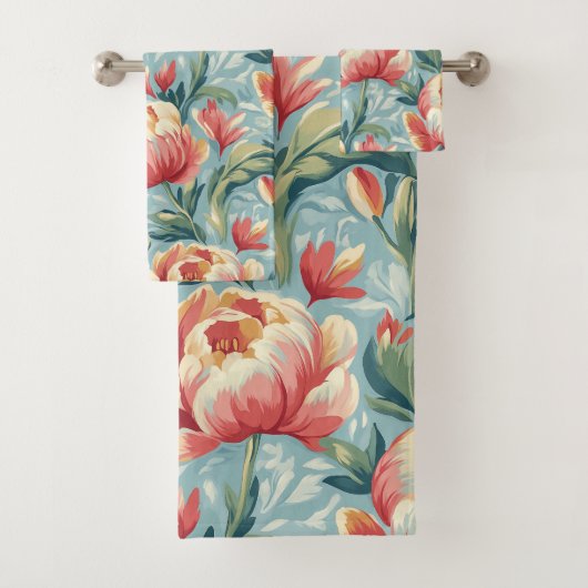 エレガントスタイルビクトリアンフローラペニーズチューリップ バスタオルセット (インサイチュ)