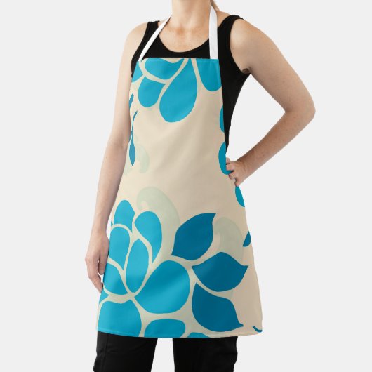 エレガントスタイルブルーフローラデザイン| エプロン (インサイチュ)