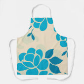 エレガントスタイルブルーフローラデザイン| エプロン (正面)