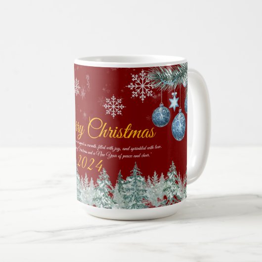 エレガントスタイル素朴金ゴールドメリークリスマス コーヒーマグカップ (正面右)