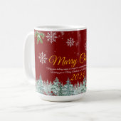 エレガントスタイル素朴金ゴールドメリークリスマス コーヒーマグカップ (正面左)